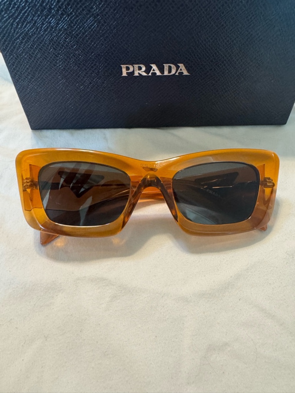 Prada SPR 13Z / PR 13ZS Sunglasses – Crystal Orange Acetate – Made in Italy